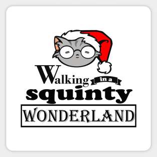 Walking in A Squinty Wonderland - Black Outlined Version Sticker